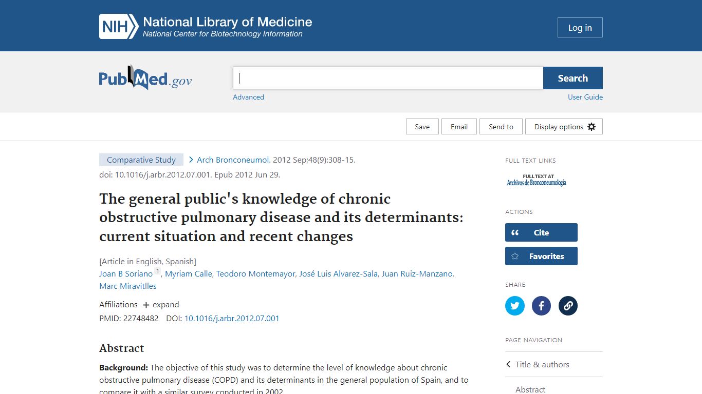 The general public's knowledge of chronic obstructive pulmonary disease ...